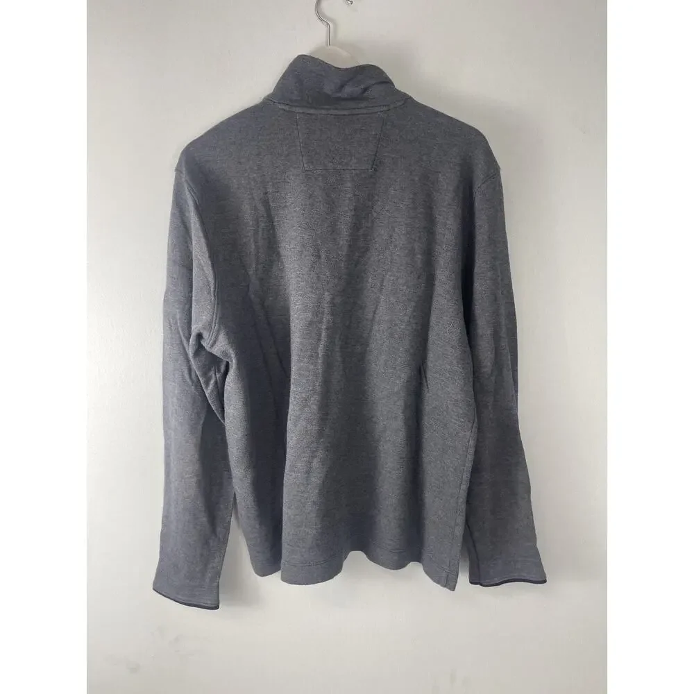 BANANA REPUBLIC Sweater Mens Large Gray Quarter Zip Pullover Shirt N277